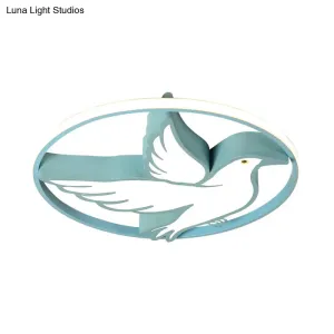 Peace Pigeon Acrylic Ceiling Light with LED Ring: Perfect for Living Rooms and Animal Lovers