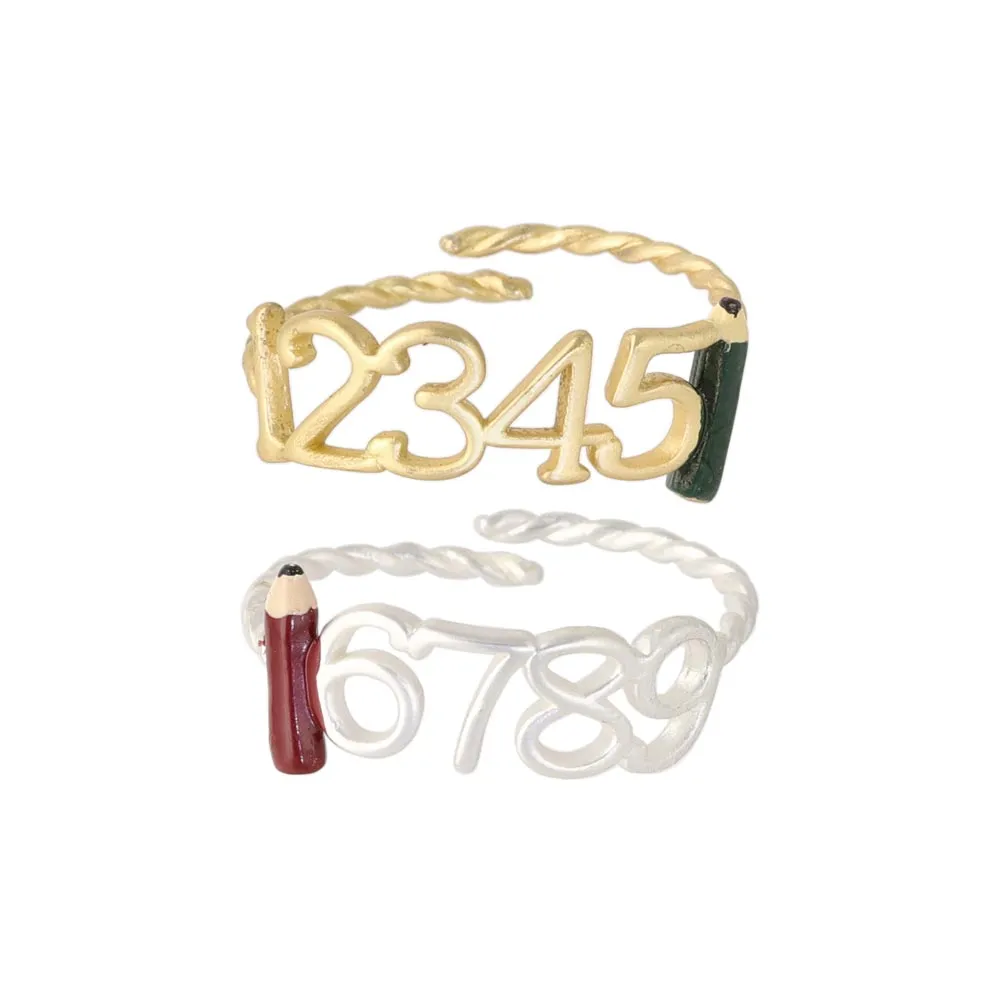 Pencil and Number Ring Set