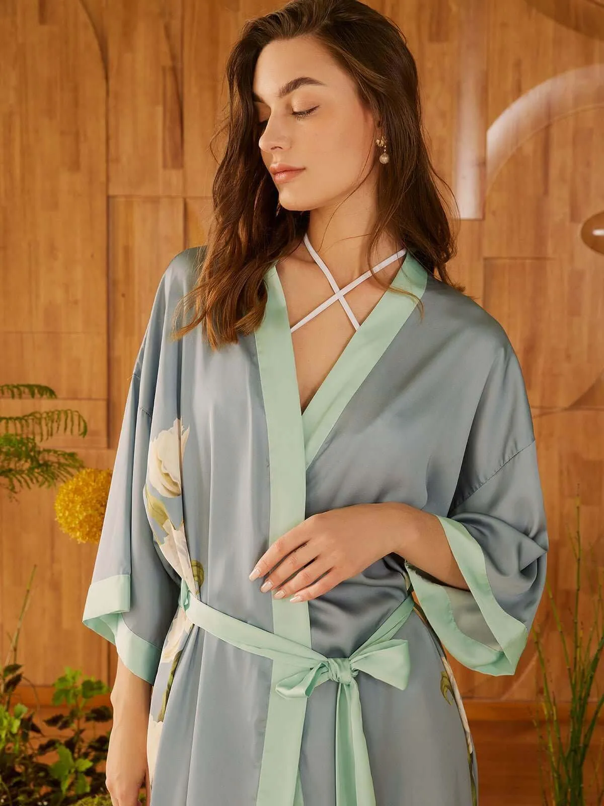 Peony Floral Kimono Robe