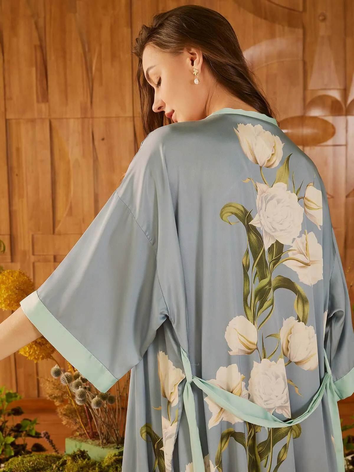 Peony Floral Kimono Robe