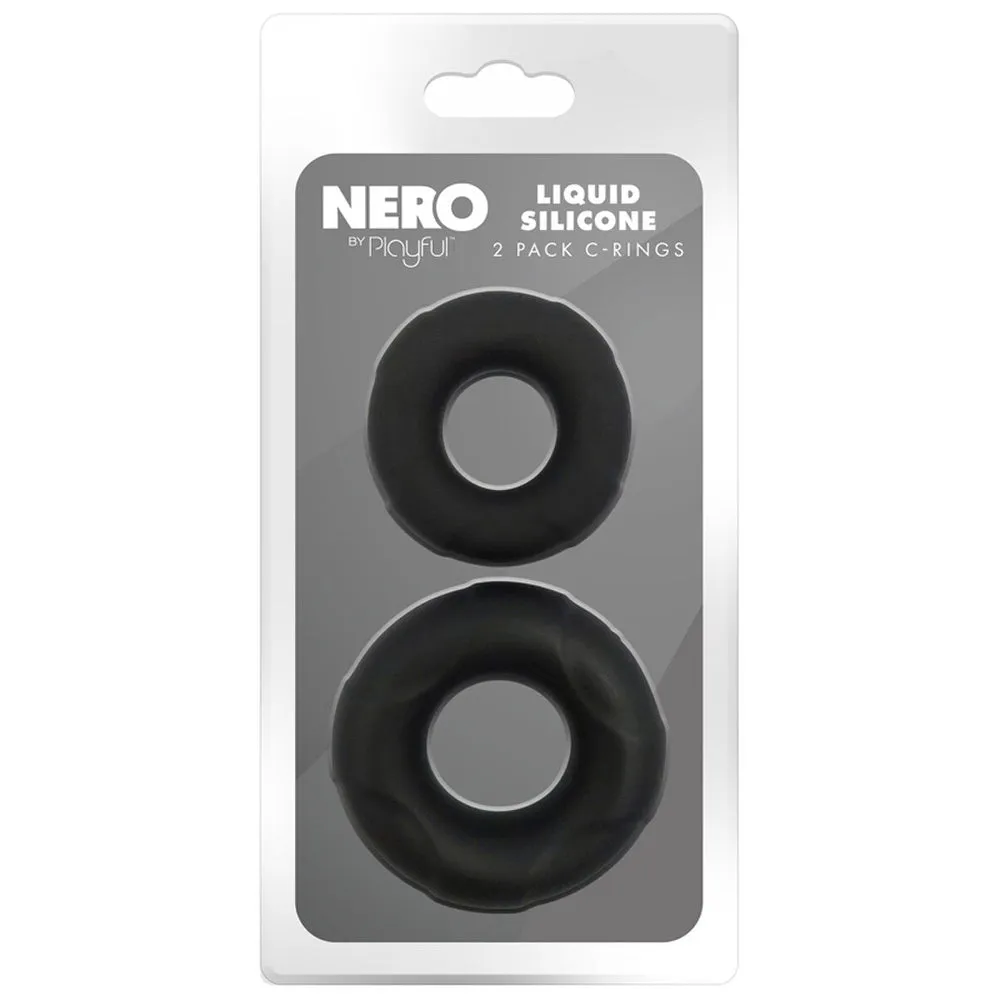 Playful Nero Liquid Silicone C-Rings 2 Pack