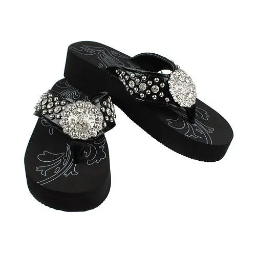 Rhinestone embellished flip flop