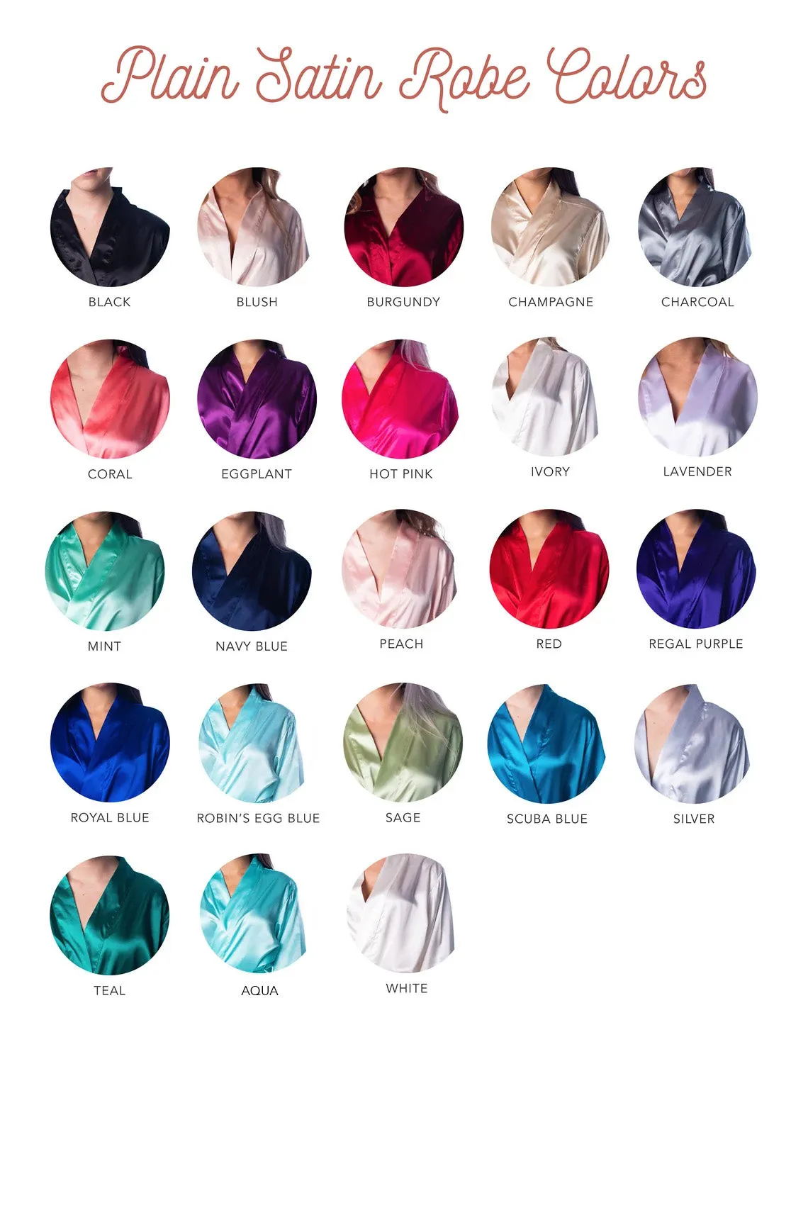 (Set of 12) Bridal Satin Kimono Robes