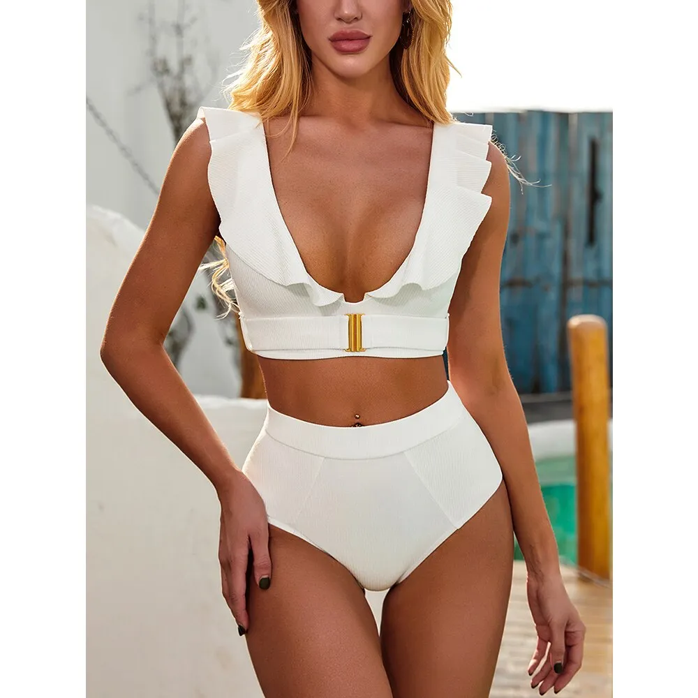 Sexy Backless High Waist Micro Bikini Swimsuit for Women