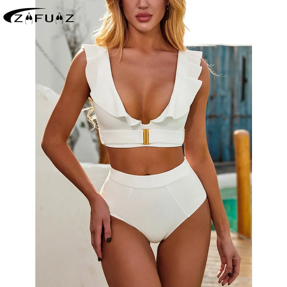 Sexy Backless High Waist Micro Bikini Swimsuit for Women