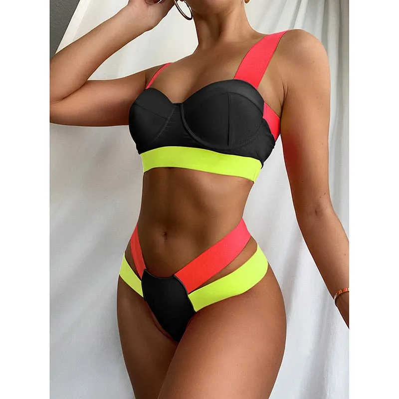 Sexy Backless High Waist Micro Bikini Swimsuit for Women