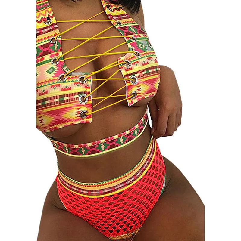 Sexy Backless High Waist Micro Bikini Swimsuit for Women