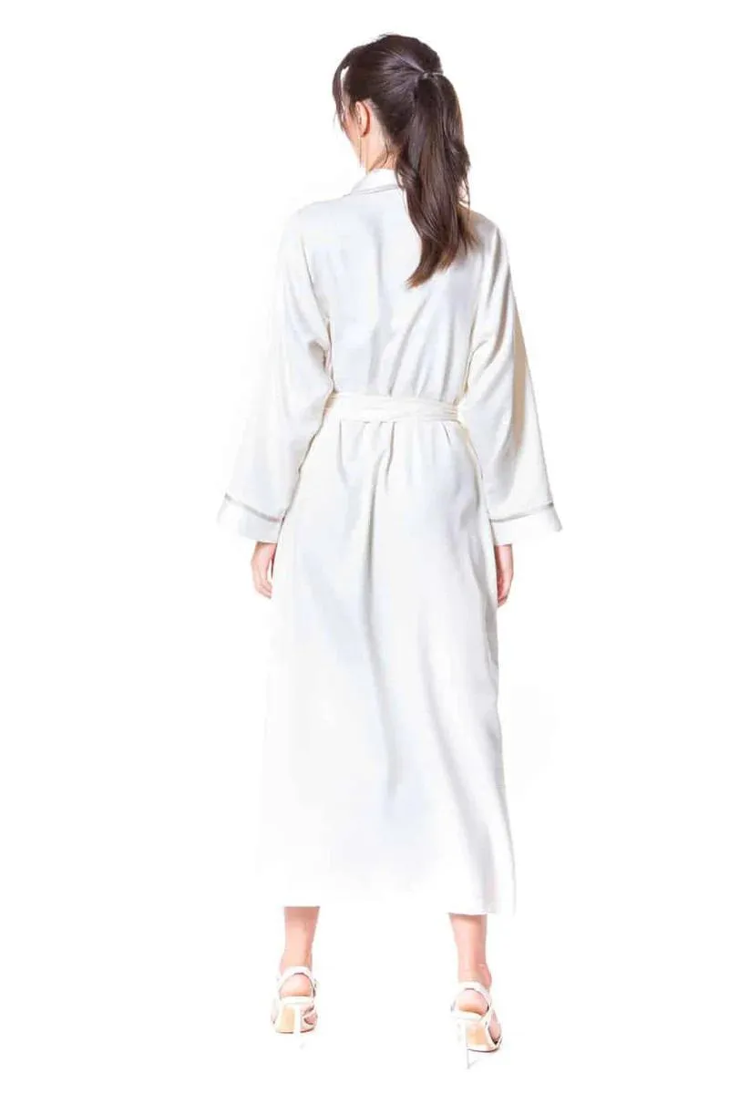 Silk long waffle robe