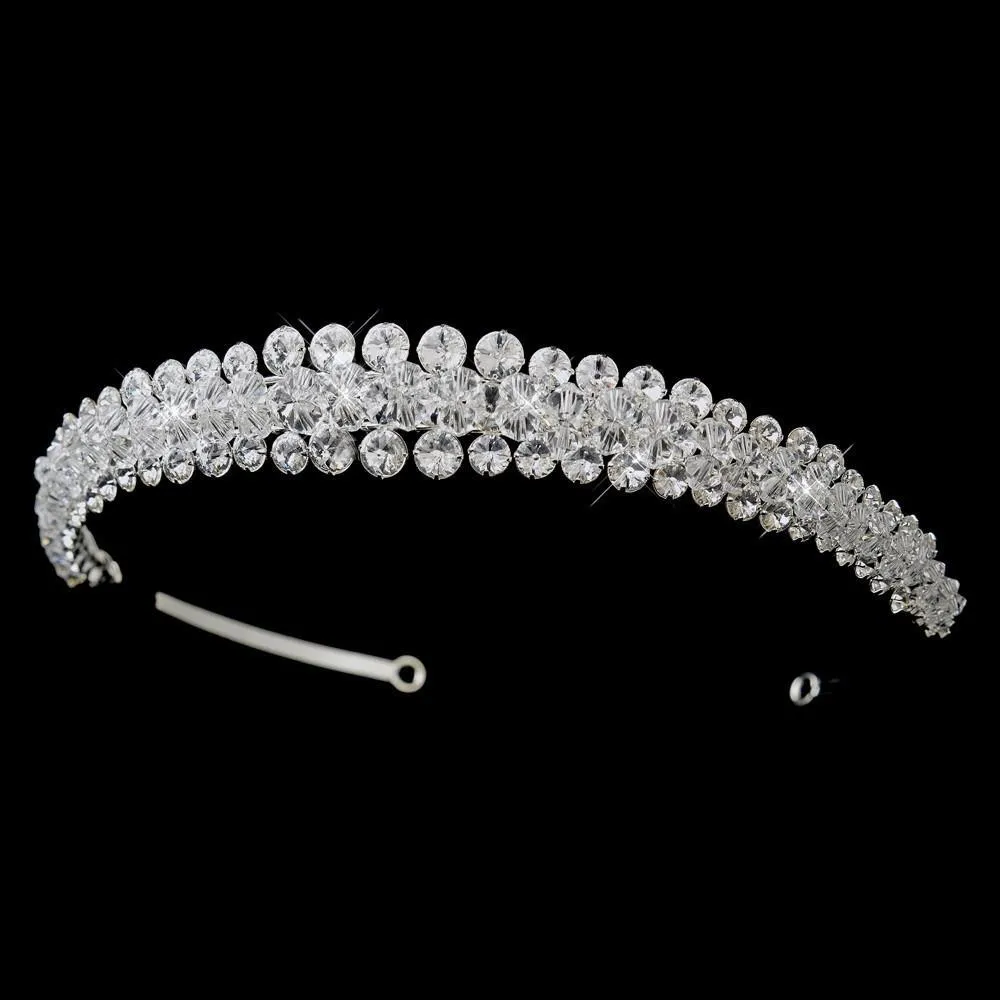 Silver Double Layer Swarovski Crystal Headpiece