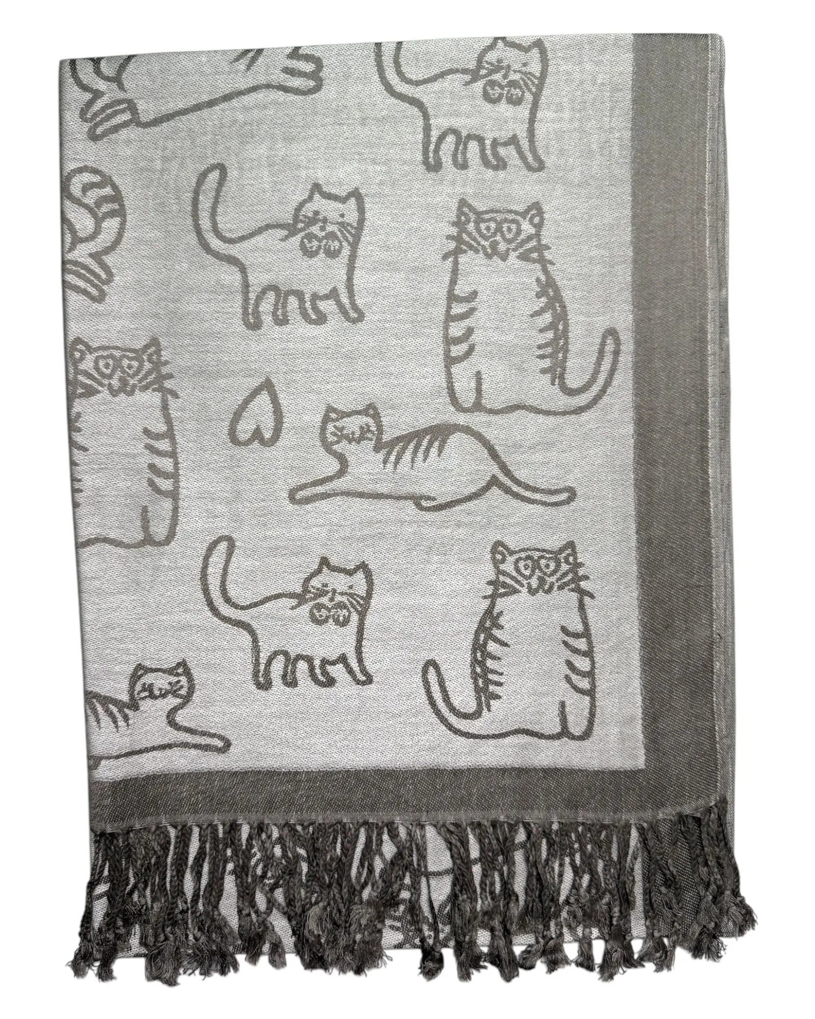 Silver Reversible Cat Rave Pashmina