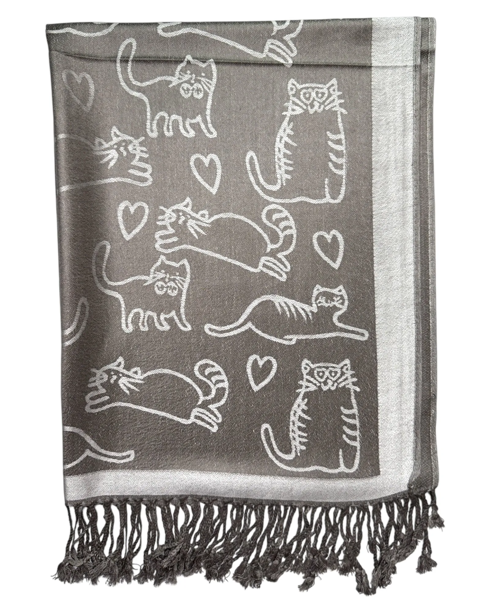 Silver Reversible Cat Rave Pashmina