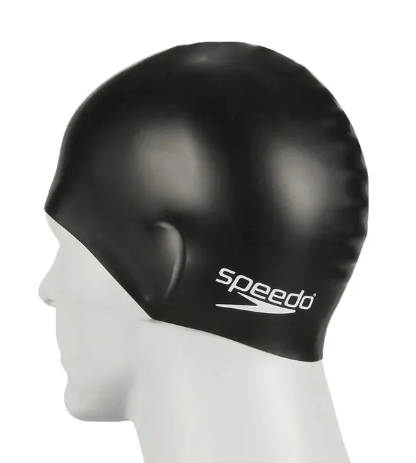 Speedo Unisex Junior Moulded Silicone Swim Caps (Black)