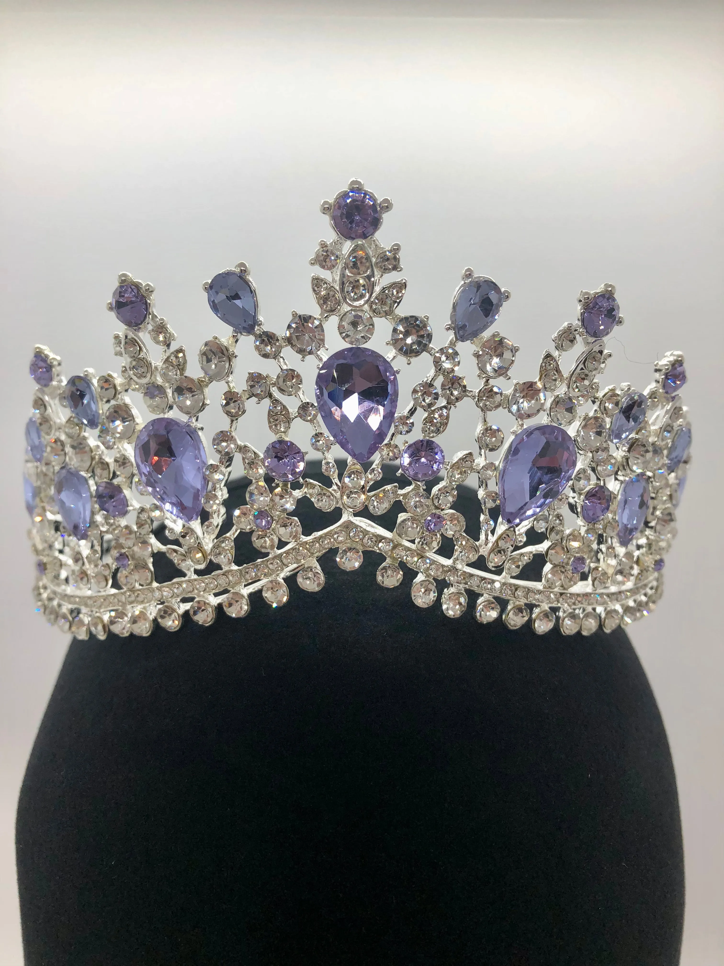 Tiara - Fancy Elegance Silver, Lilac and Crystal Rhinestone