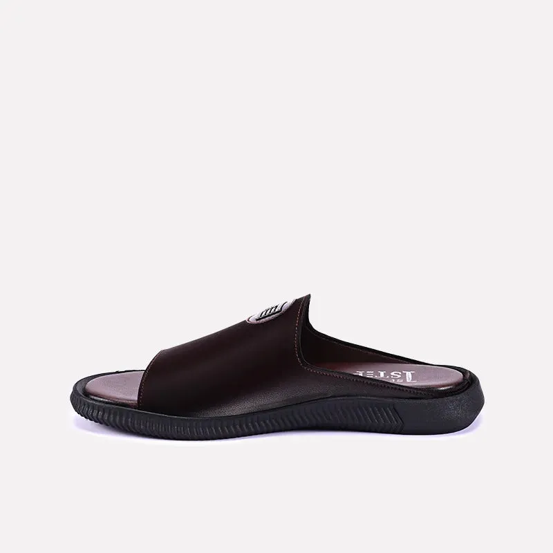 Tristan Brown Fancy Velvet Slides 0150889