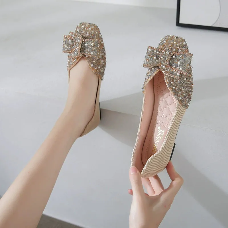 vanccy  Rhinestone Flat Bling Diamonds Bridal Shoes