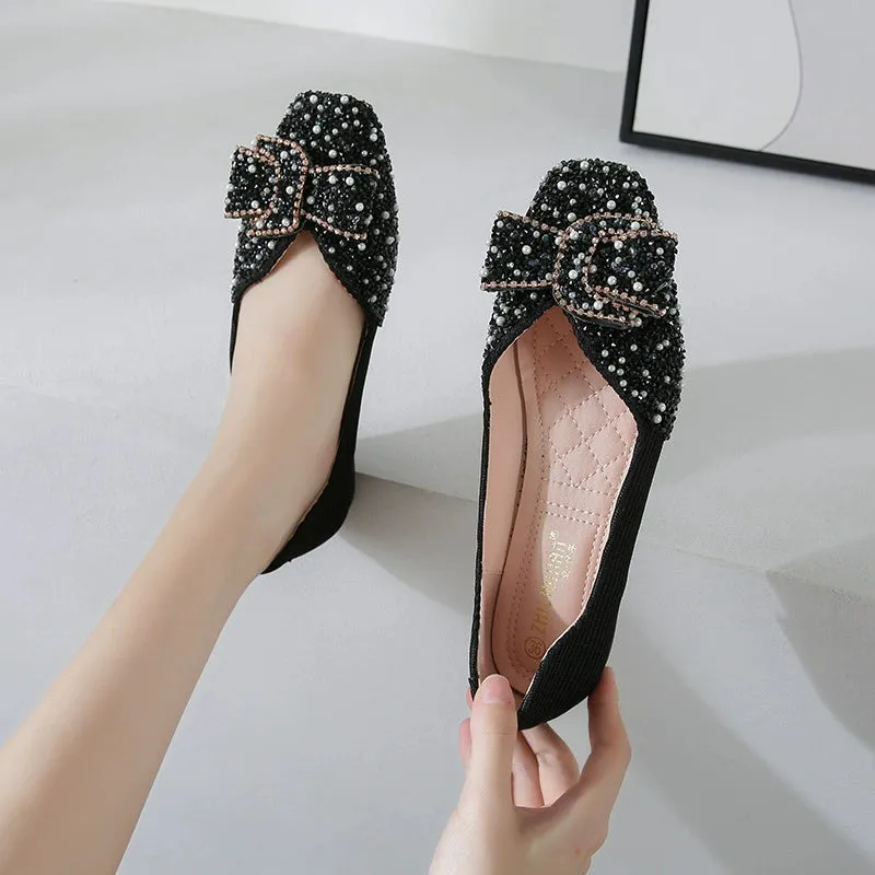 vanccy  Rhinestone Flat Bling Diamonds Bridal Shoes