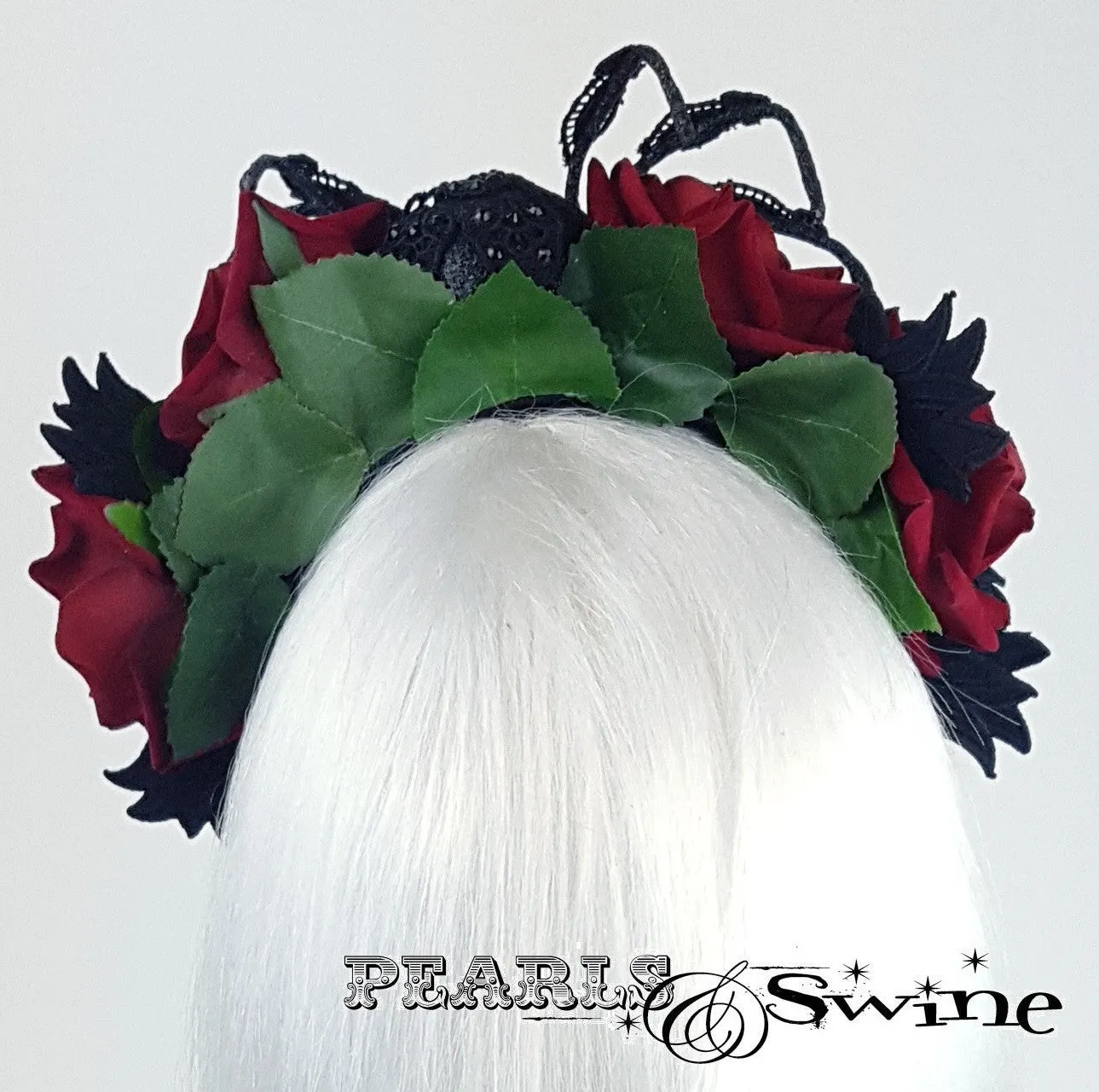 Veiled Rose Spider Headband "Penny Dreadful"