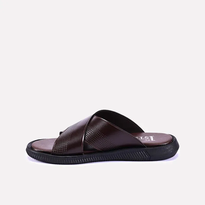 Winston Brown Criss Cross Slides 0150887