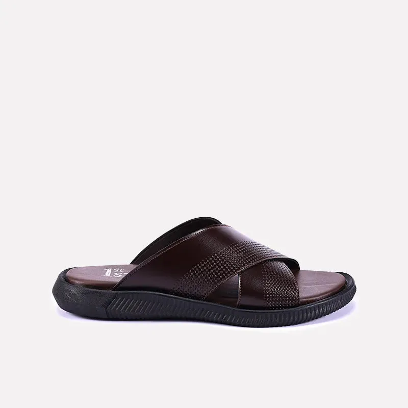 Winston Brown Criss Cross Slides 0150887