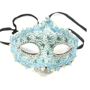 Women Lace Masque Sexy Elegant Masquerade Party Eye Mask  - Blue ((Style 3))