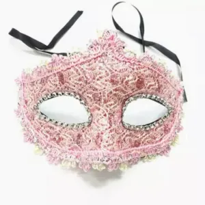 Women Lace Masque Sexy Elegant Masquerade Party Eye Mask  - Pink ((Style 3))