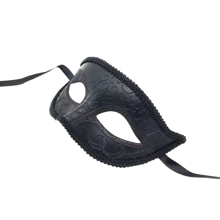 Women Man Sexy Elegant Masquerade Ball Party Mask - Black ((Style 6))