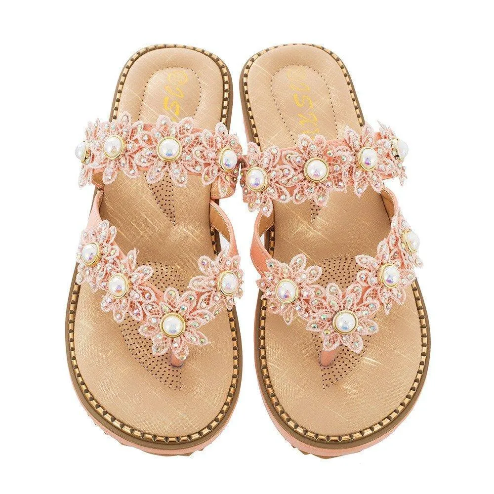 Women's Bohemian Sparkle Bling Flip Flops