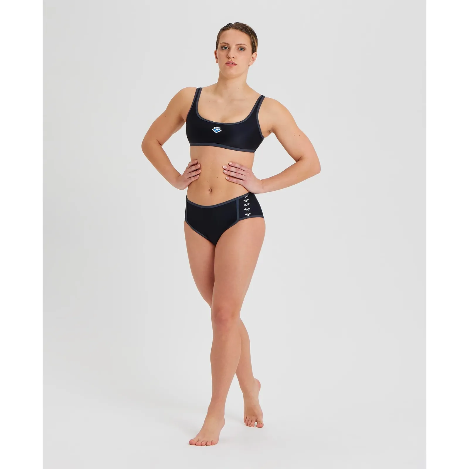 WOMEN'S ICONS LOGO BIKINI - BLACK/ASPHALT