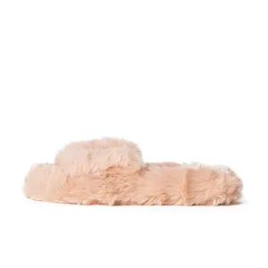 Zsa Zsa Peach Faux Fur Slides